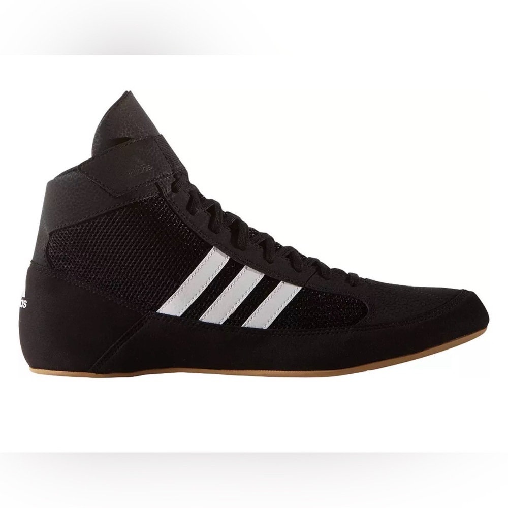 Adidas HVC 2 Black Wrestling With White Stripes Hi Top Athletic Shoes Sz 14 NWT